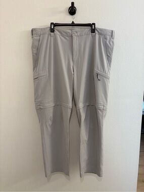 Columbia PFG Light Gray Men's Convertible Cargo Pants 44/32